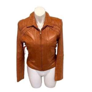 Vintage Casablanca Brown Leather Jacket Size 42